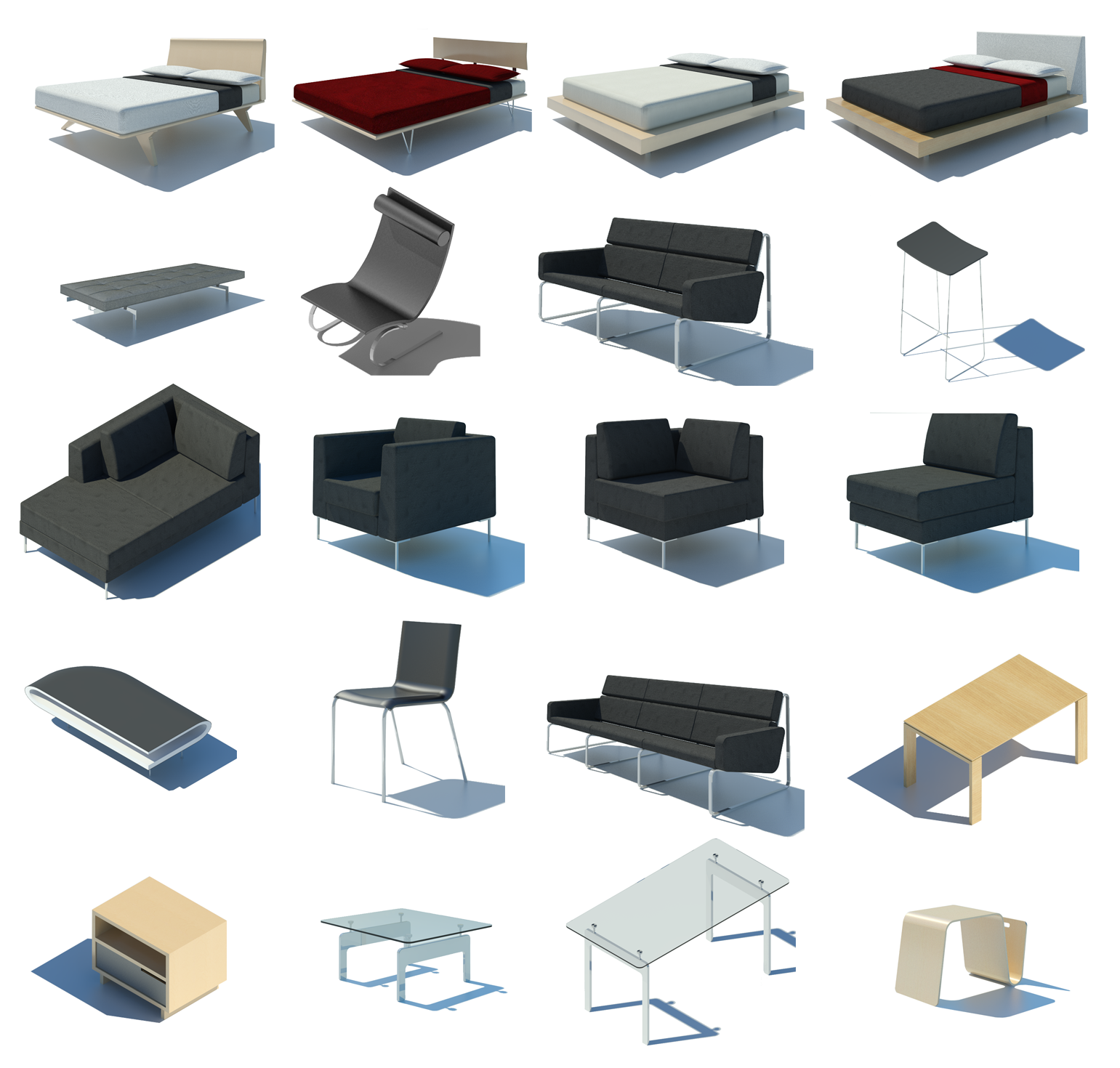 3d furniture for rhino free download